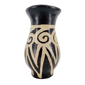 Vintage Lenca Honduran Art Pottery Bud Vase Rustic South American Tribal Ceramic